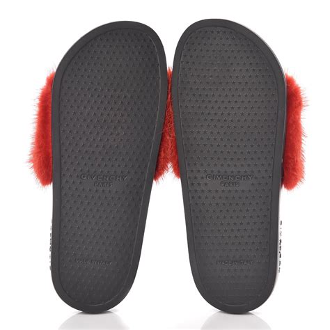 red givenchy mink slides|Givenchy slides size 35.